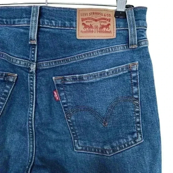 Levi's Wedgie Fit Skinny Jeans Devil Medium Wash Blue Button Fly Women's size 27 - Picture 6 of 15